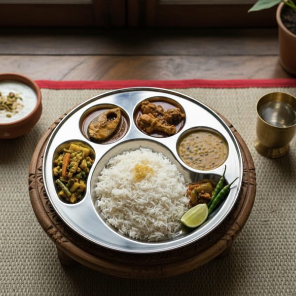 Alternative view of 8 Piece Stainless Steel 5 Compartment Dinner Plate