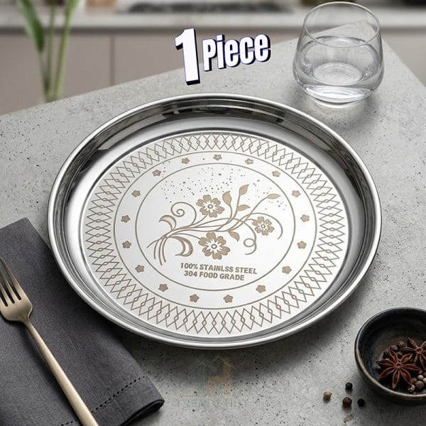 1 Piece Stainless Steel 304 Food Grade Dinner Plate